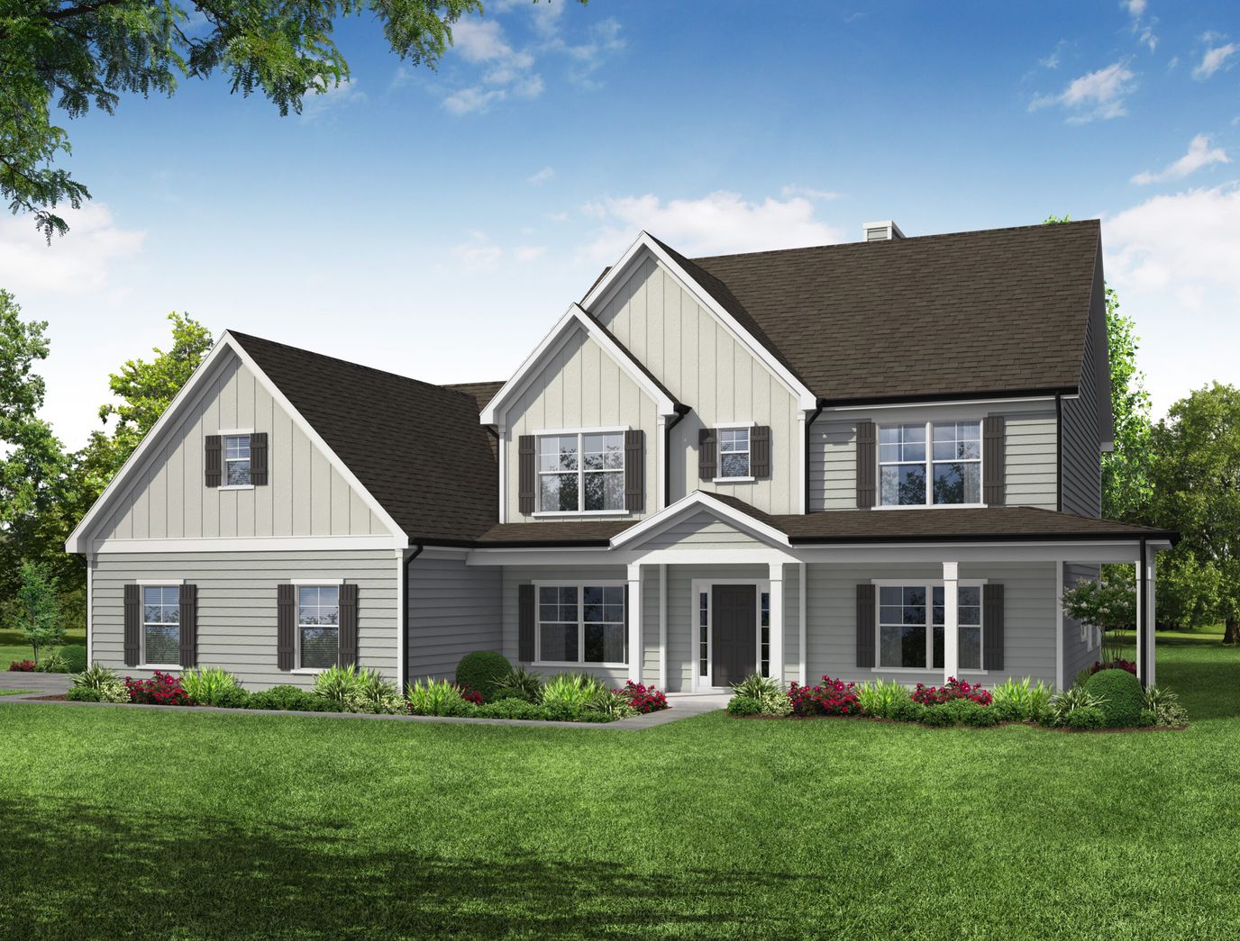 Lindsey Communities, senior care — Modern senior living facility with landscaped garden area