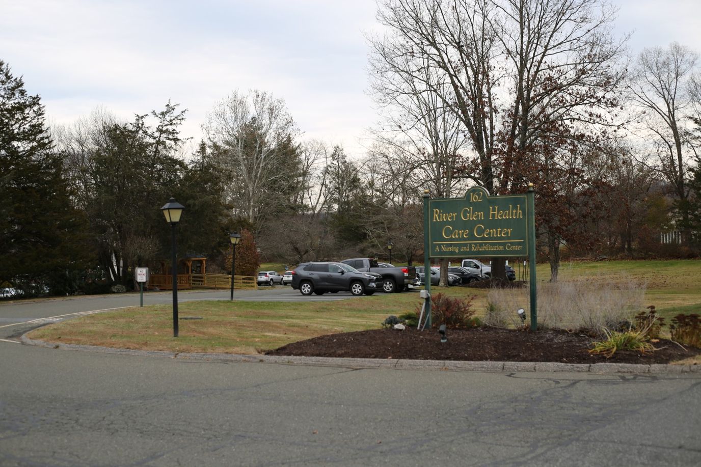 Exterior view of River Glen Health Care Center signage