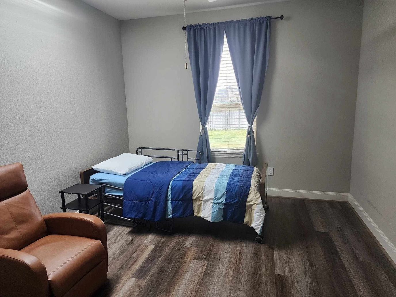Interior view of a simple resident bedroom