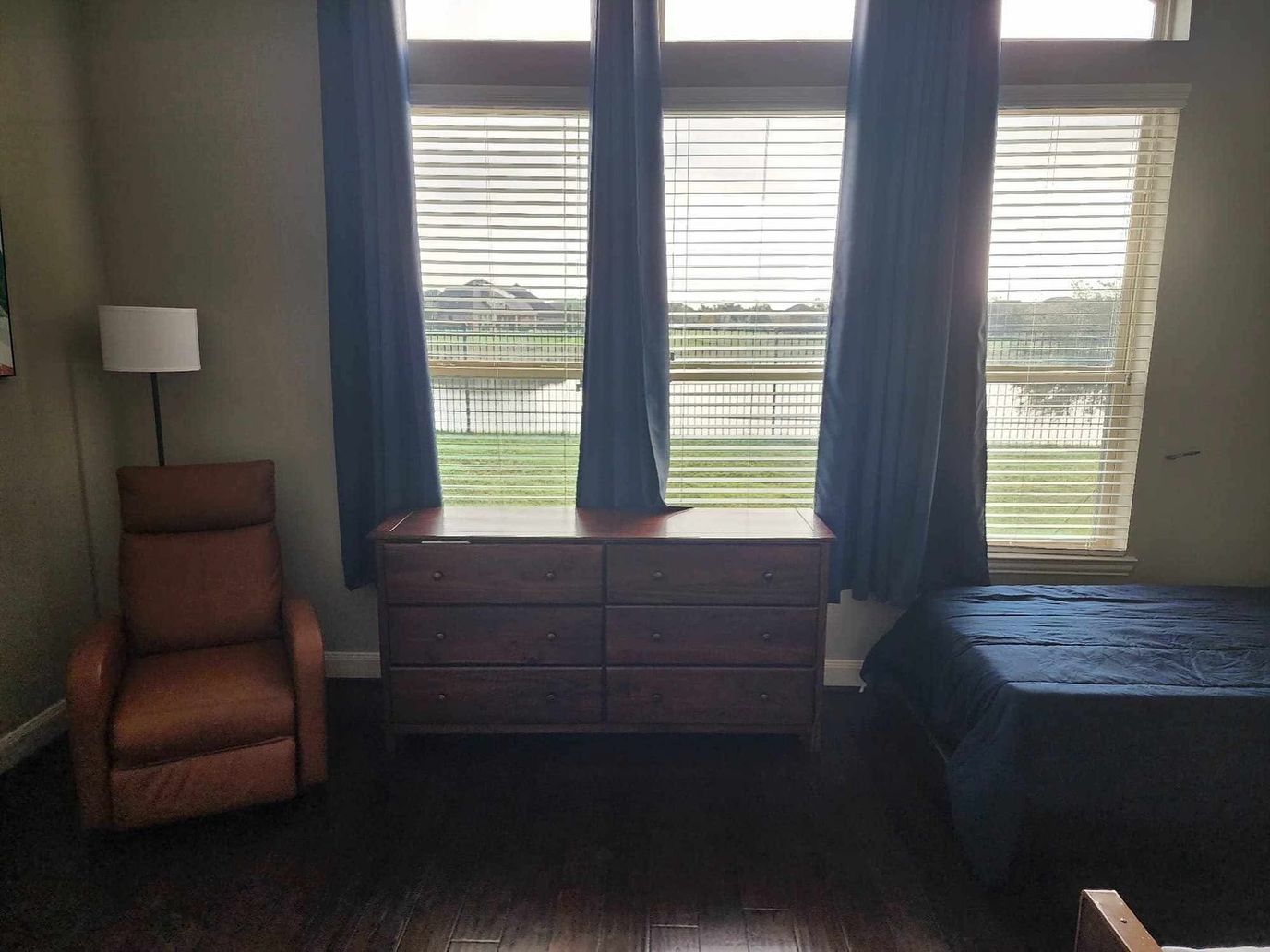 Private resident room with a view and furnishings
