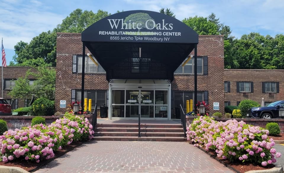 Front entrance of White Oaks Rehabilitation and Nursing Center