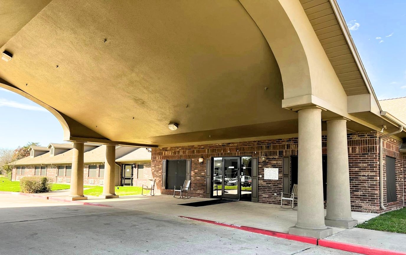 Exterior view of the nursing home entrance