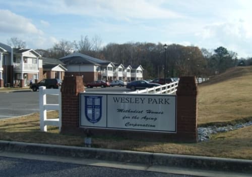 Exterior sign for Wesley Park facility