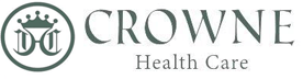 CROWNE Health Care logo in elegant font