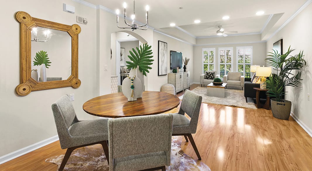 Cozy interior common area with modern furniture