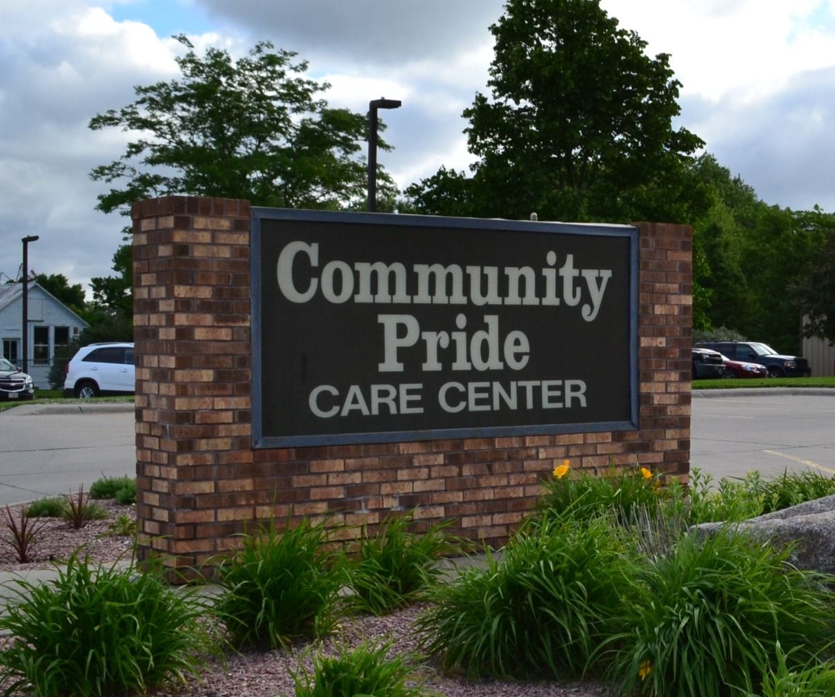 Sign for Community Pride Care Center outside the facility