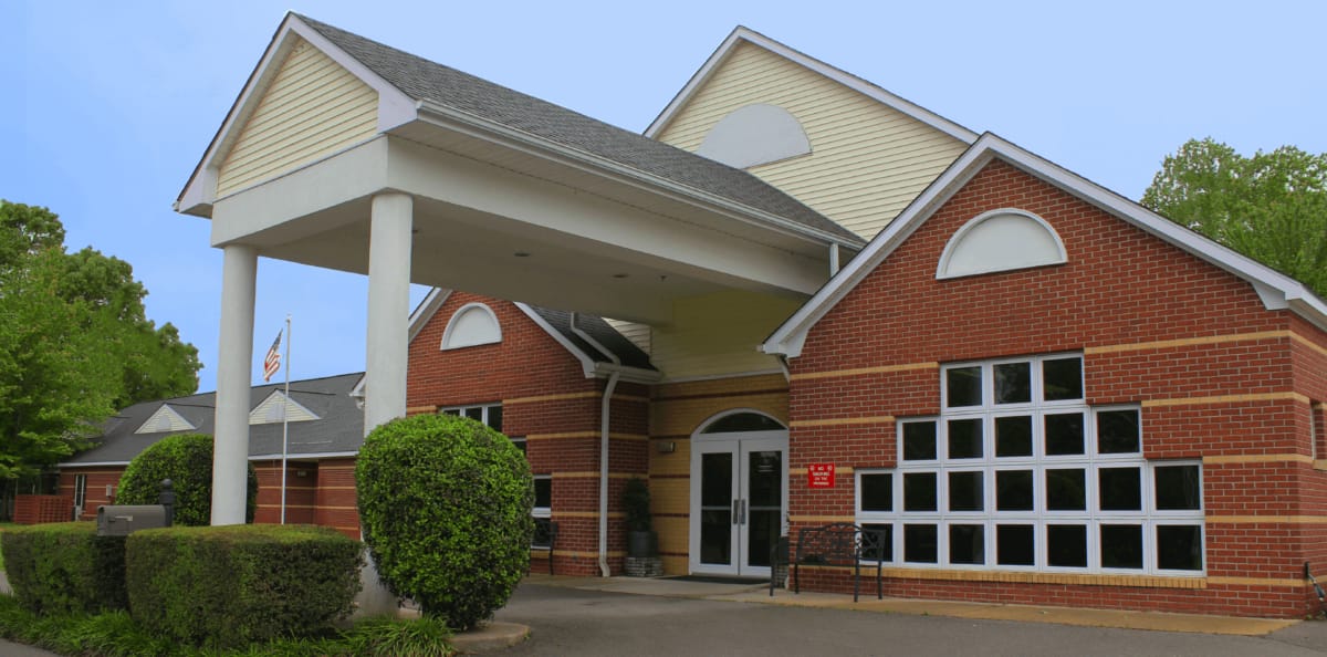 Front entrance of a senior living facility