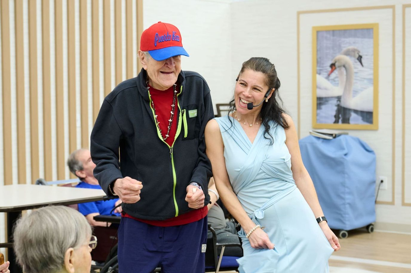 Concord Healthcare & Rehabilitation Center, Nursing Home in Lakewood, NJ — Residents enjoying a musical activity in a common area