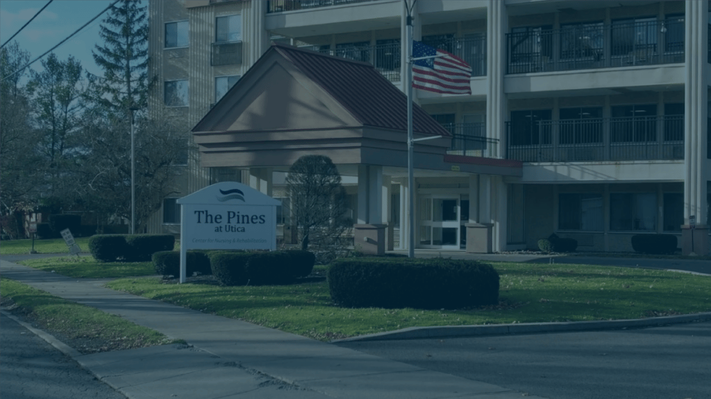 Front entrance of The Pines at Utica nursing home