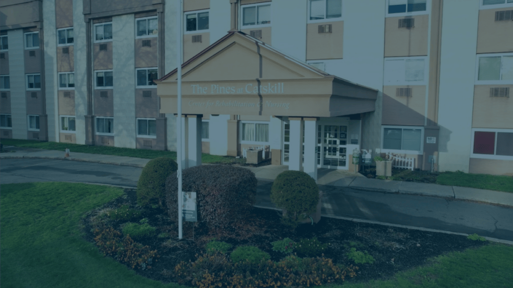 Front entrance of The Pines nursing facility