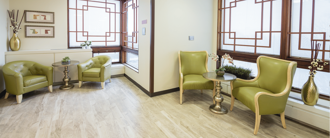 Comfortable seating area with modern decor