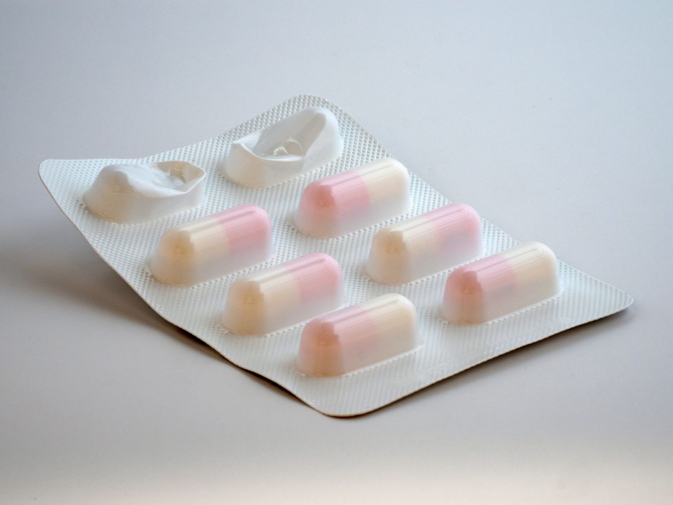 Blister pack of medication capsules