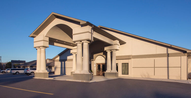 Front entrance of a senior living facility
