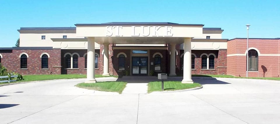 Exterior view of St. Luke assisted living facility