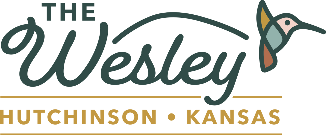 Wesley Towers Inc, Assisted Living in Hutchinson, KS — Wesley Towers Inc logo with hummingbird design