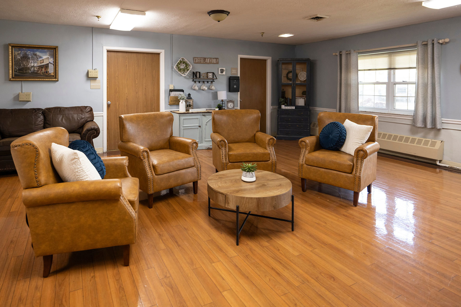 Common area with seating and a coffee table