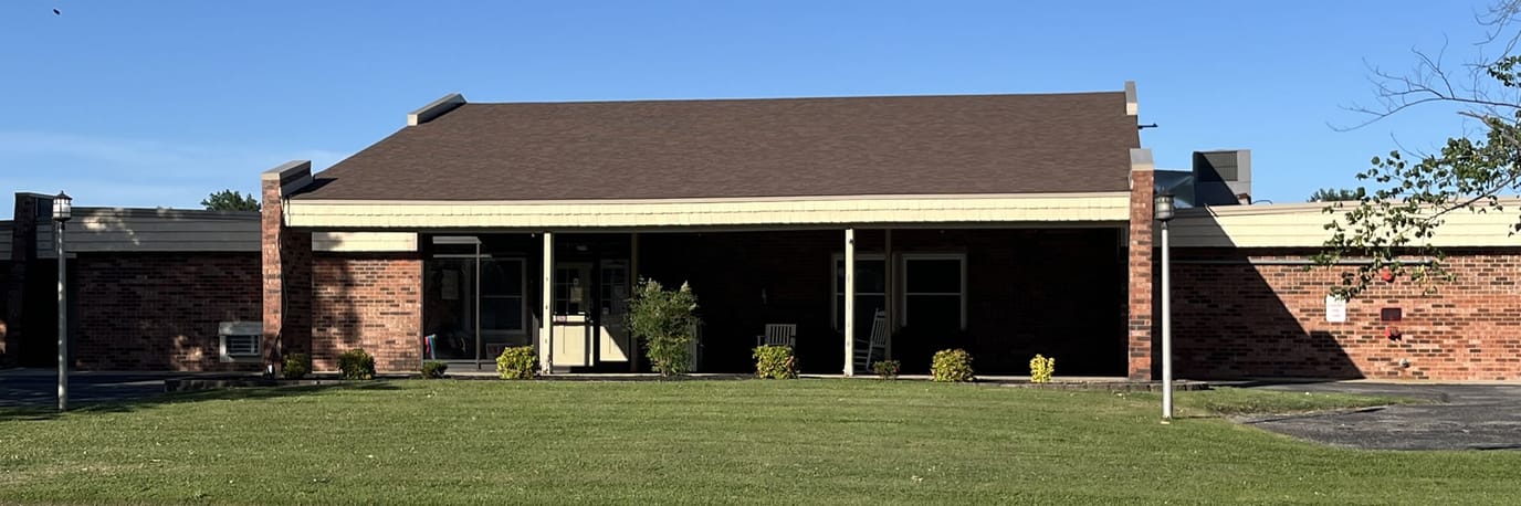 Exterior view of a senior living facility building