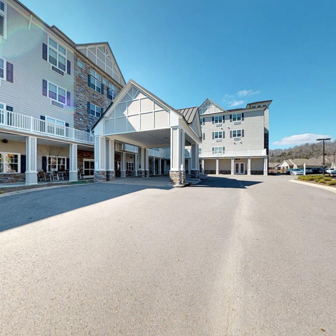 Exterior view of Vantage Pointe Village entrance.