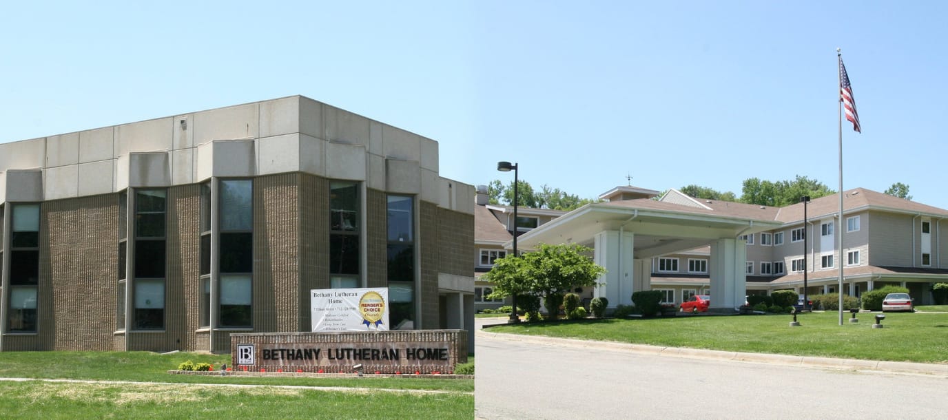 Exterior view of Bethany Lutheran Home with signage