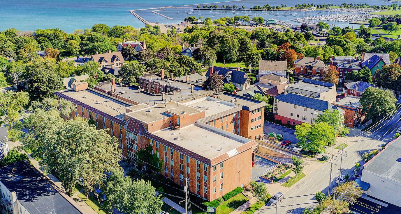 Aerial view of Edenbrook Sheboygan facility and surroundings