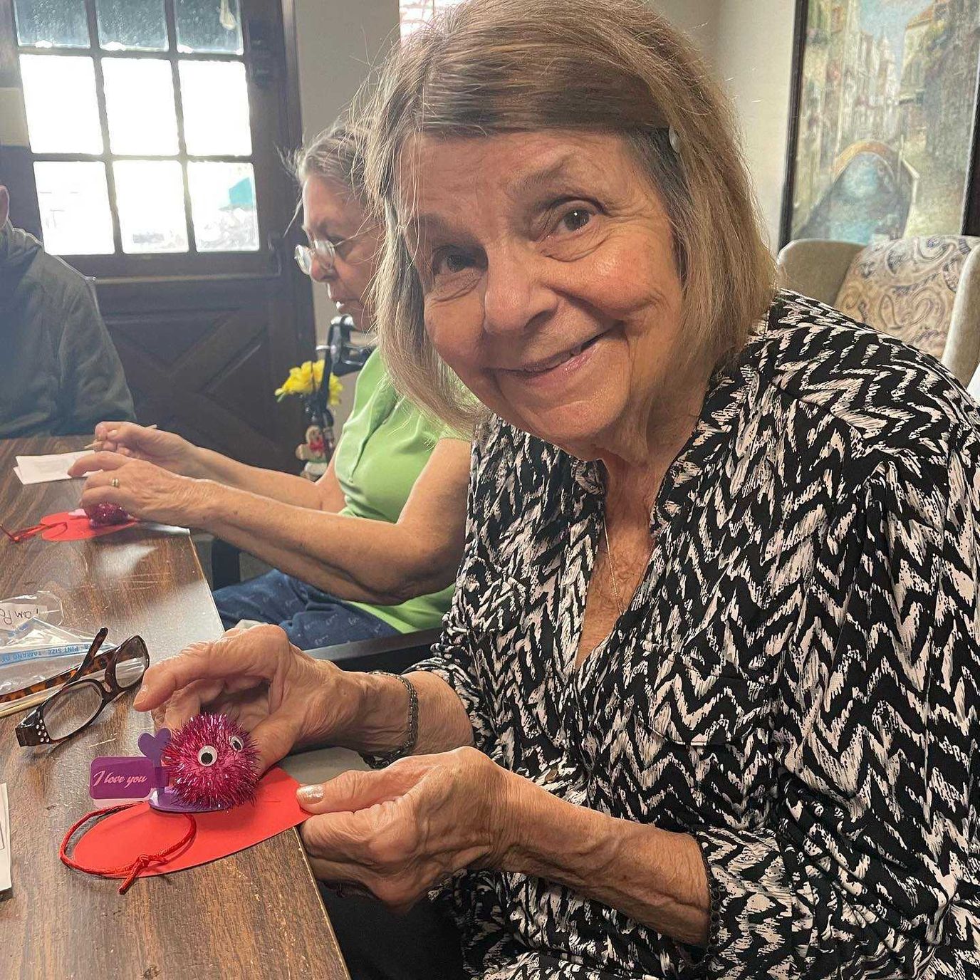 Resident crafting with a small decoration