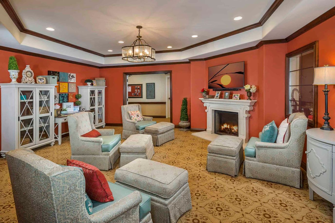 Cozy common area with comfortable seating and decor