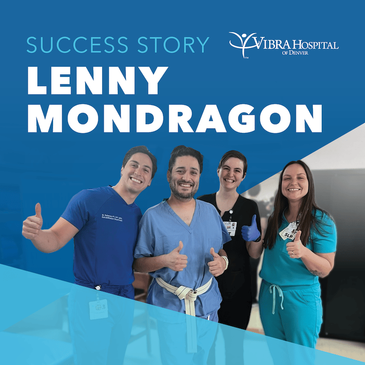 Staff members celebrating a success story at Vibra Hospital