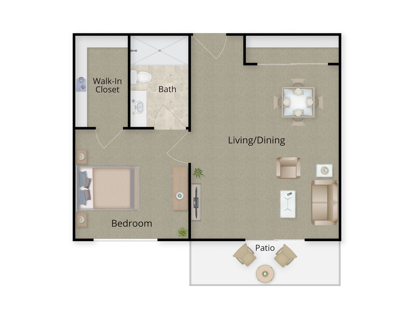 Architectural floor plan of a resident suite