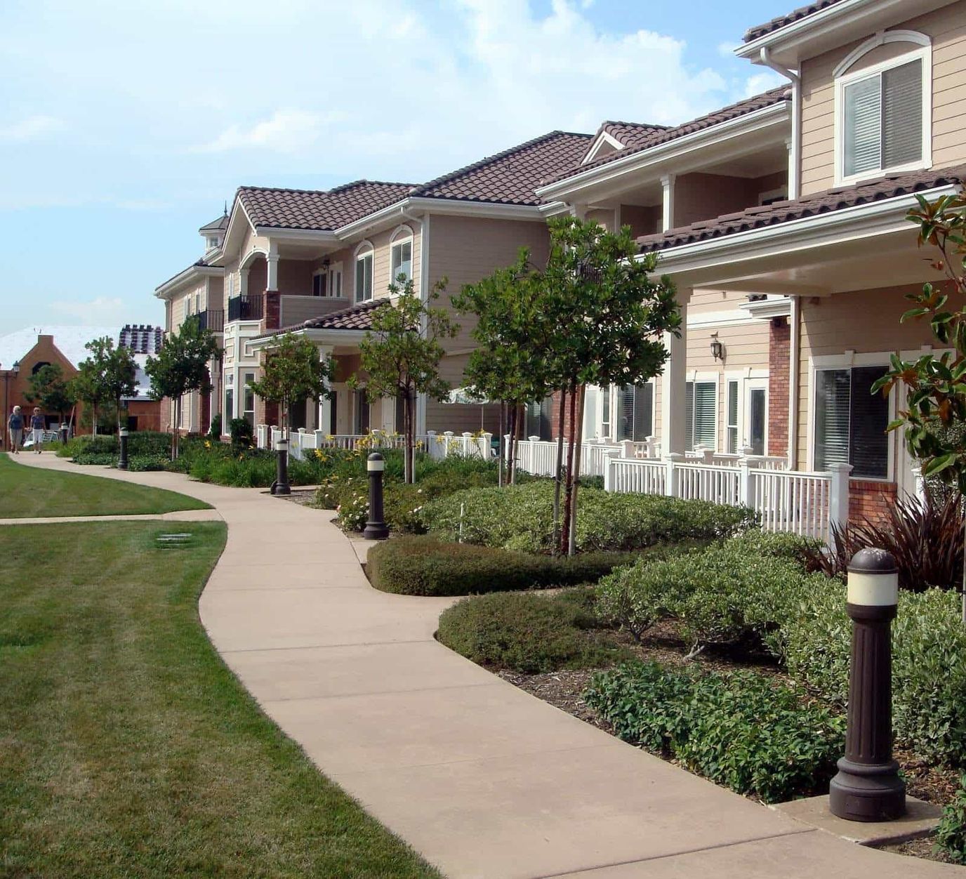 Pathway leading through landscaped outdoor area
