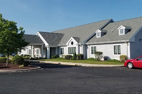 Exterior view of a senior living facility