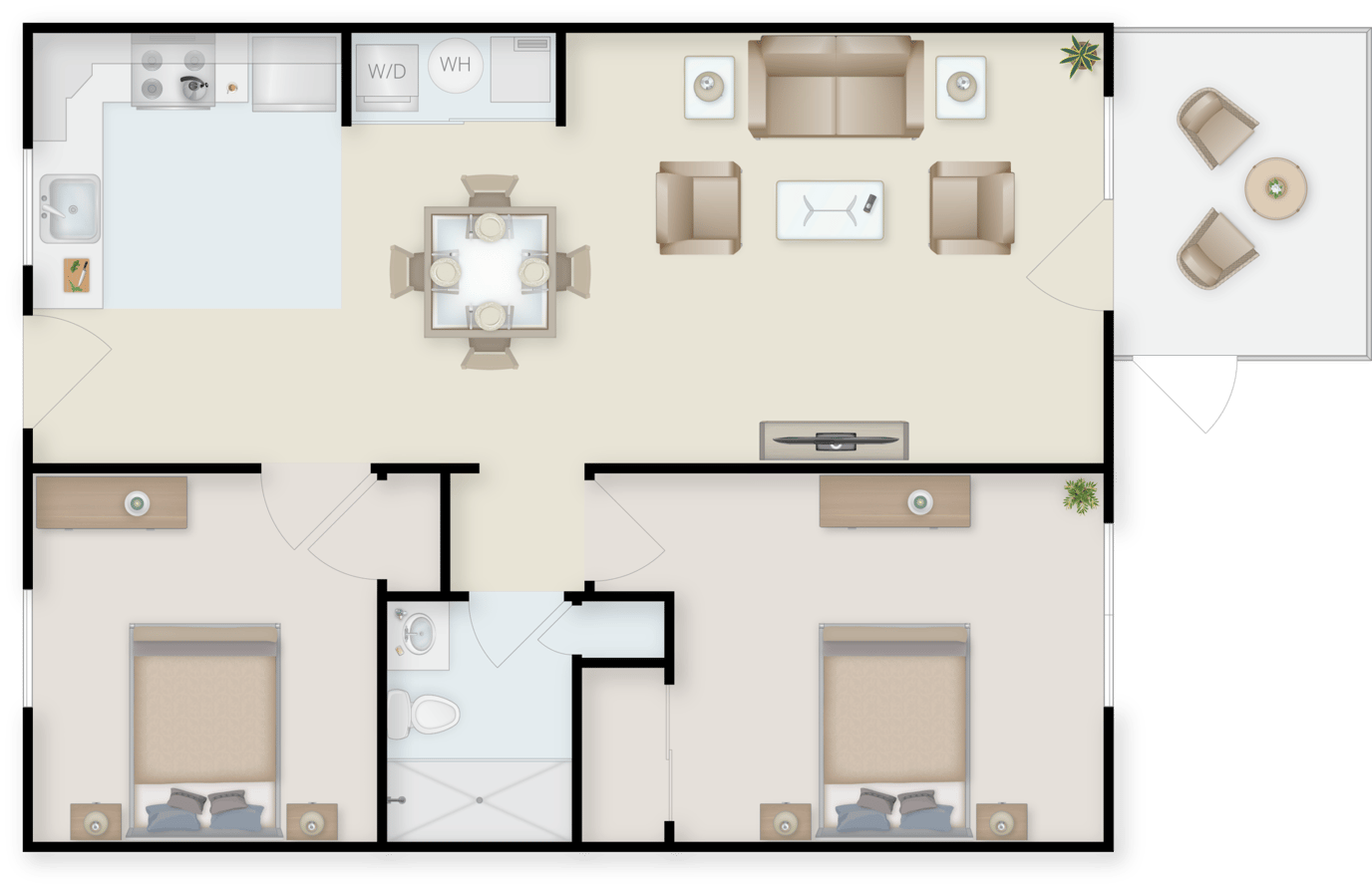 Glen Meadows, Nursing Home in Glen Arm, MD — Floor plan of a senior living apartment arrangement