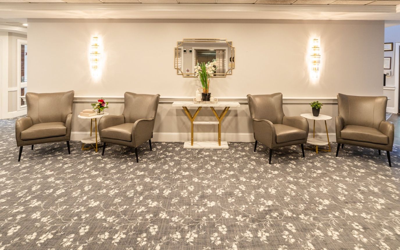 Elegant common area with seating and decor