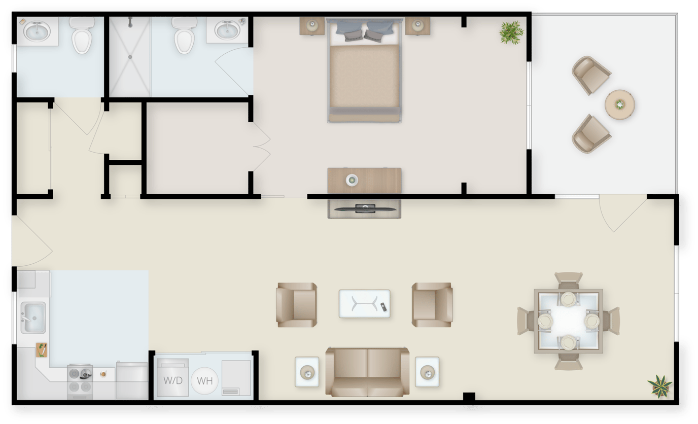 Glen Meadows, Nursing Home in Glen Arm, MD — Floor plan of a spacious senior living apartment