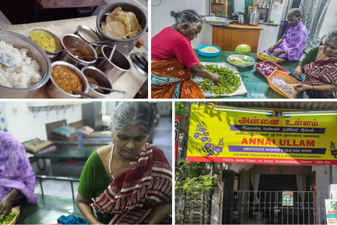 Residents engaged in meal preparation and cooking activities