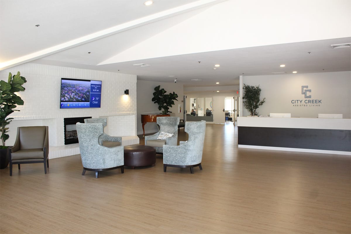 Interior of the City Creek Assisted Living lobby