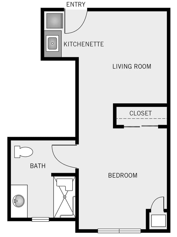 Architectural floor plan of a living space