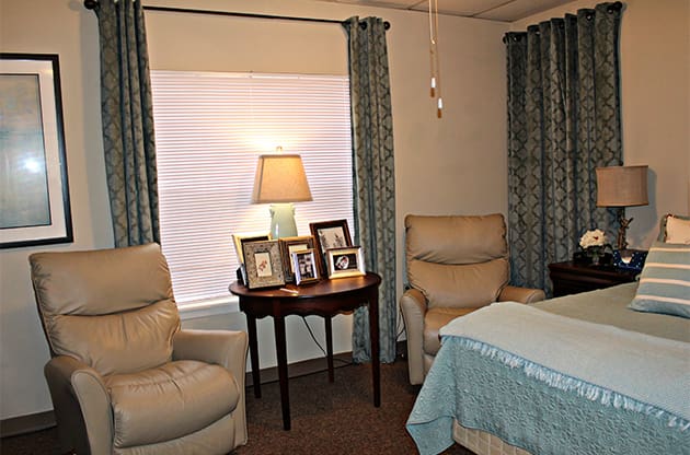 Cozy private room with seating and decor
