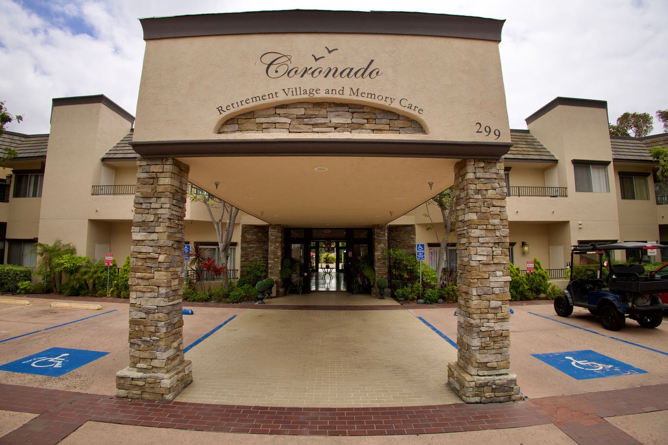 Front entrance of Coronado Retirement Village