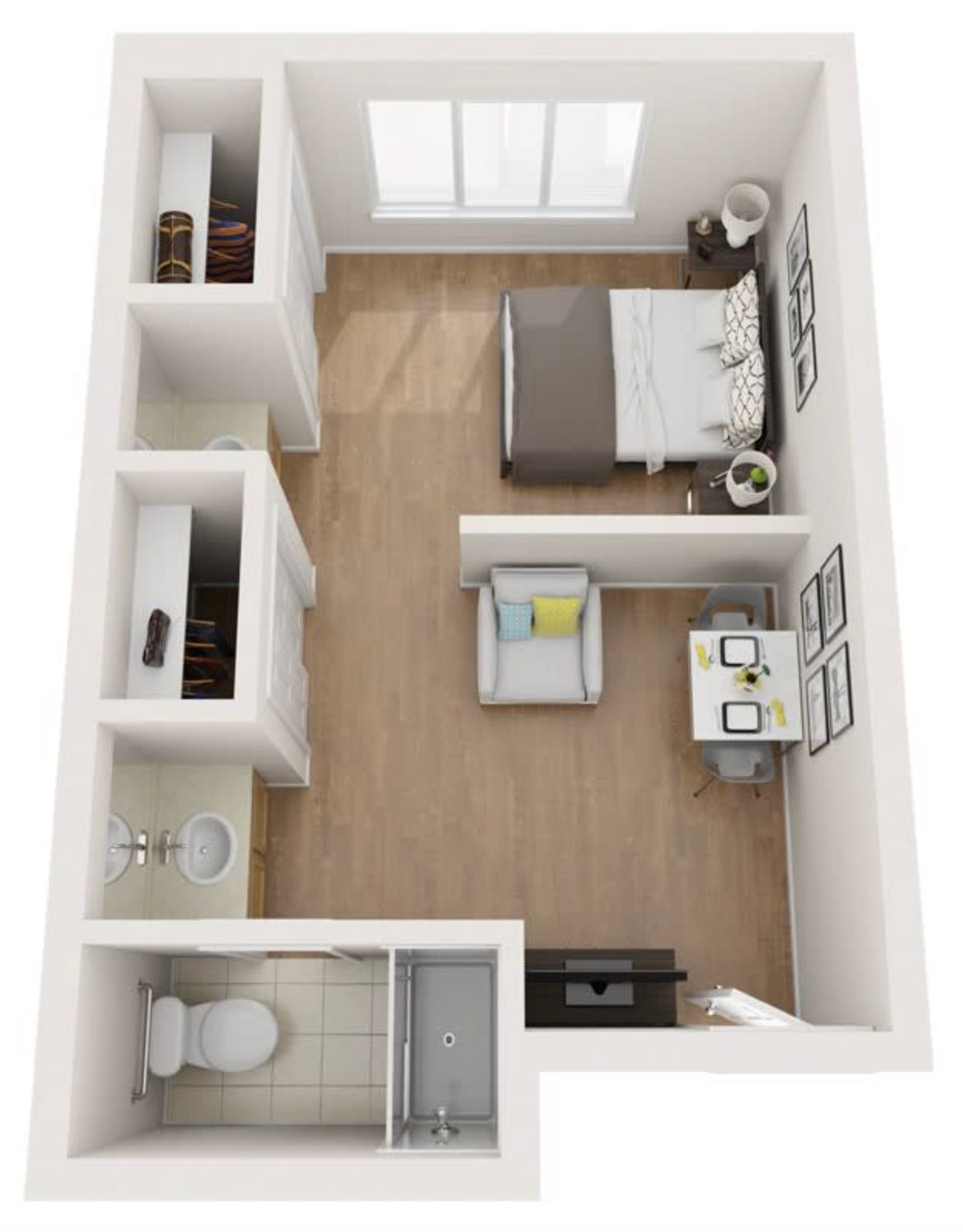Floor plan of a private resident room