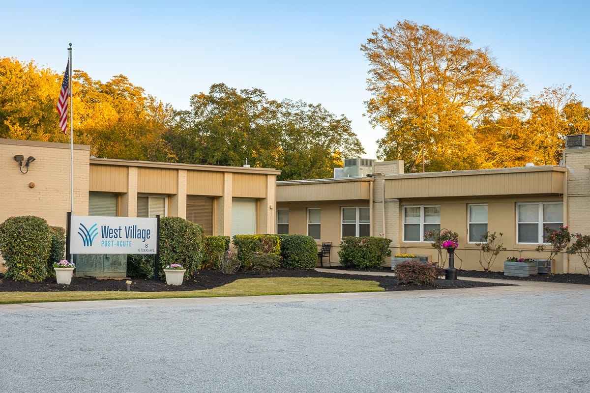 Exterior view of the West Village Post Acute facility
