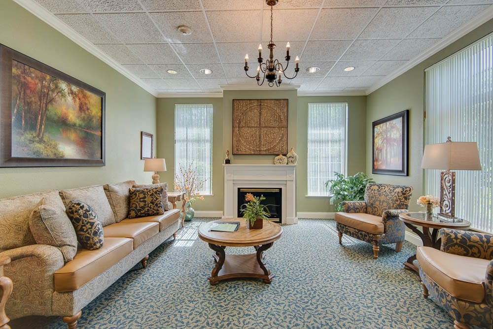 Cozy common area with seating and decor