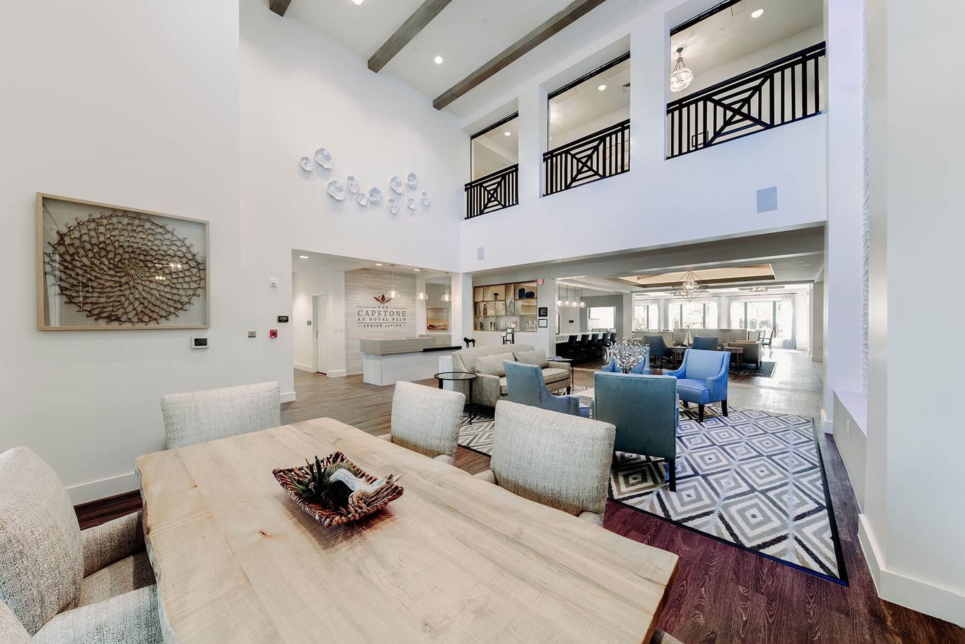Interior common area with stylish furniture and decor