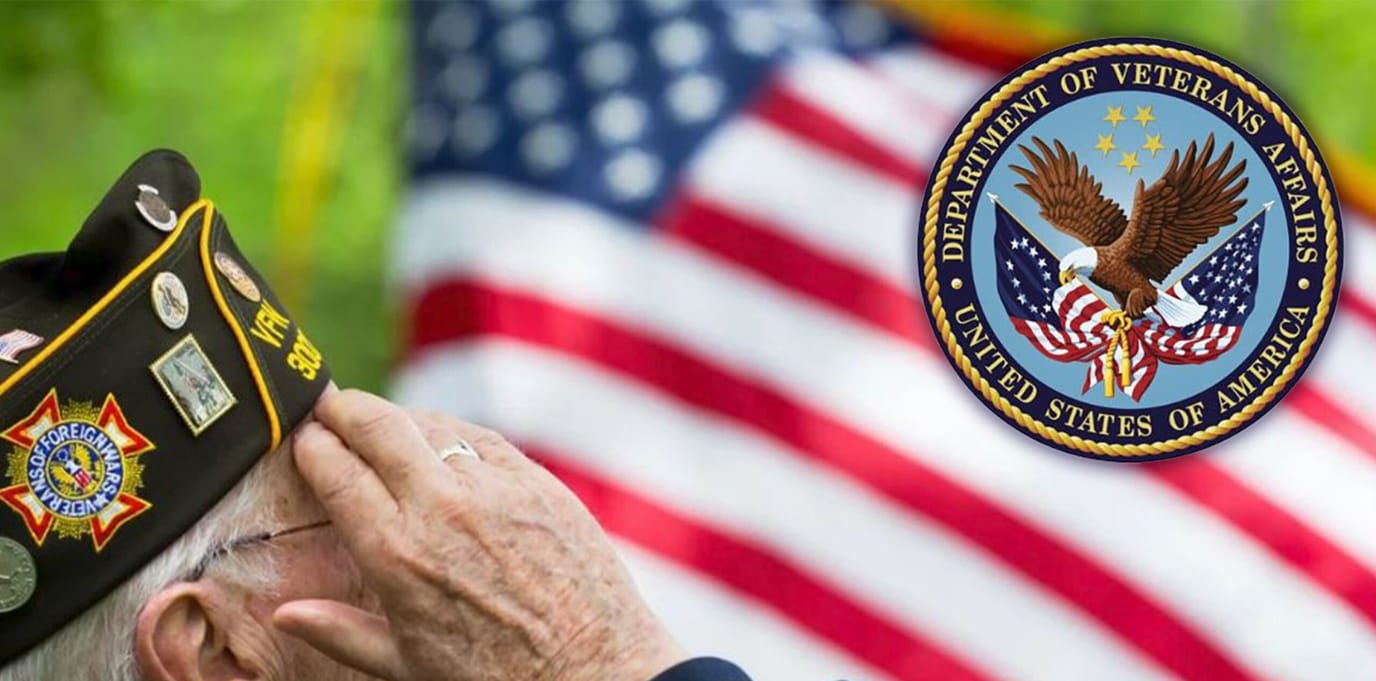 Sarah Adult Day Services, nursing home — Veteran saluting in front of an American flag