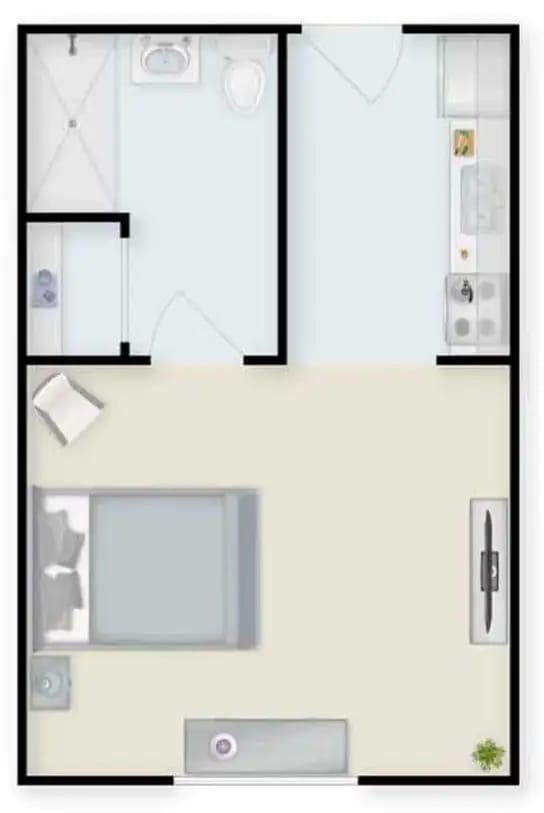 Charter Senior Living at Southern Pines, assisted living in Thomasville, GA — Layout of a senior living apartment floor plan