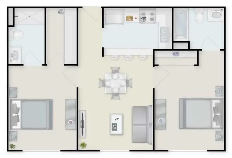 Charter Senior Living at Southern Pines, assisted living in Thomasville, GA — Floor plan of a senior living apartment layout