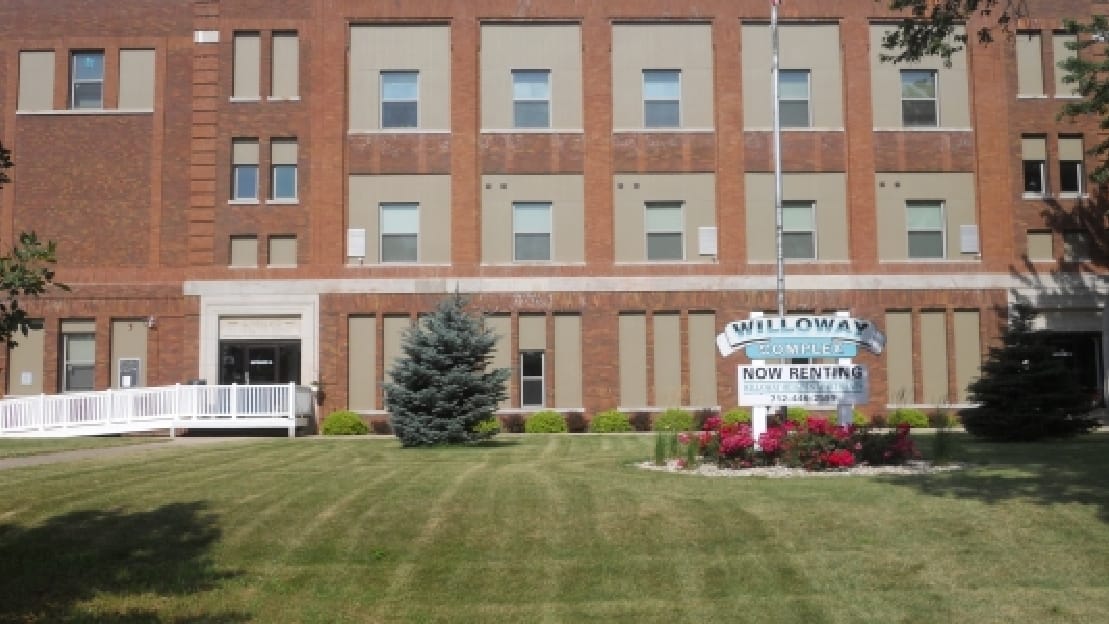 Exterior view of the Willoway Complex with landscaping