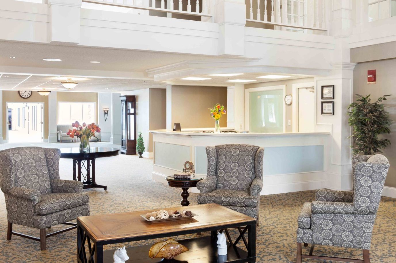 Bright common area with comfortable seating