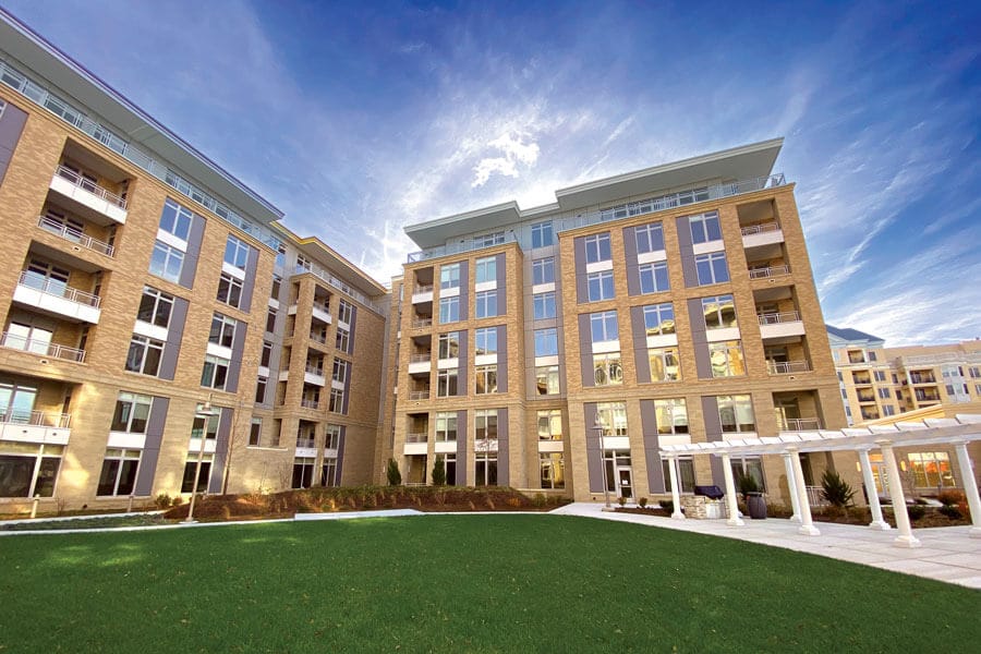 Exterior view of a modern assisted living facility