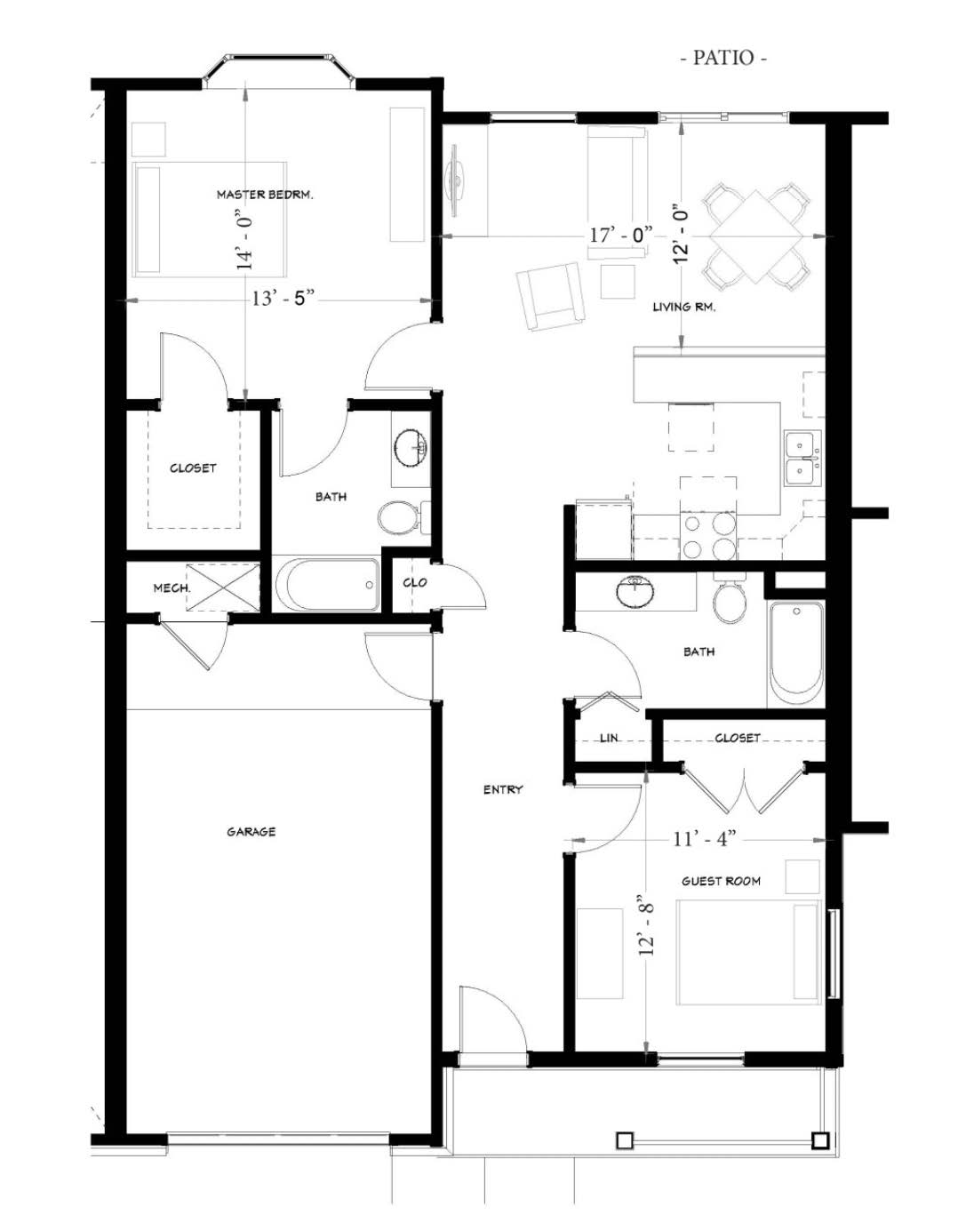 Architectural floor plan with room layout.