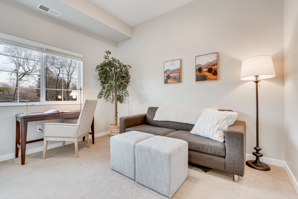 Bright interior of a cozy resident room